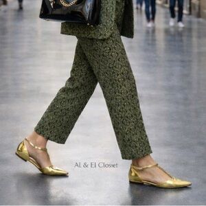 Worthington Kendie Metallic Gold Pointed Toe Flats | Size 7M | New with Tag